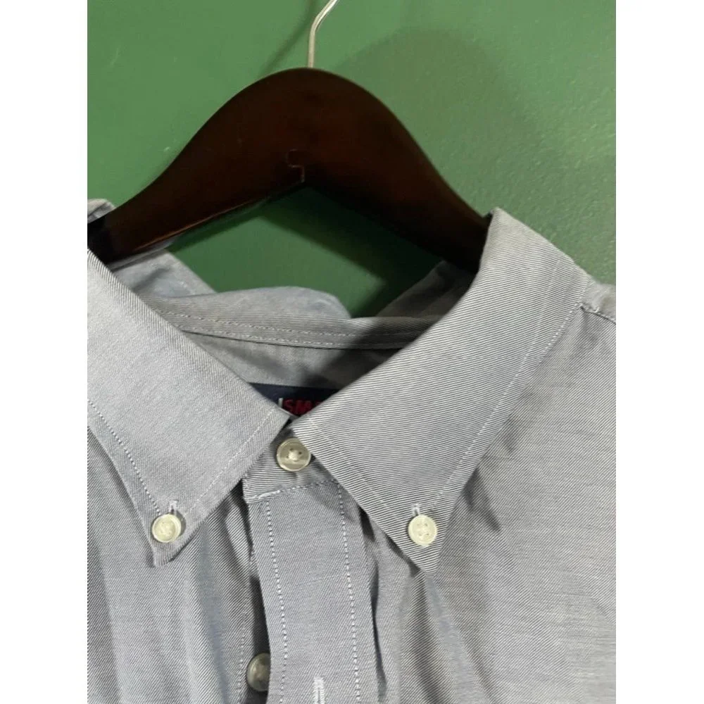 Roundtree & York - TravelSmart - Men's Blue Short Sleeve Button Down- Size 4XB - Picture 3 of 5